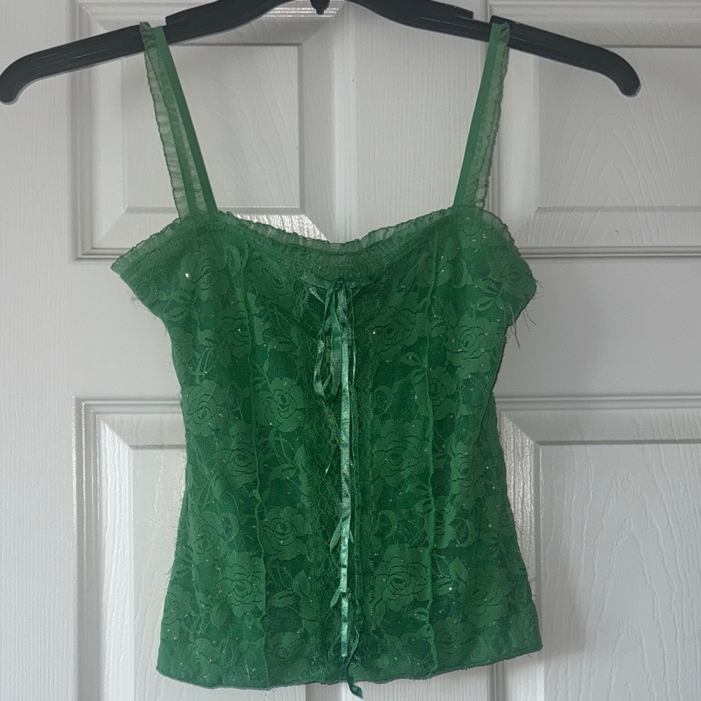 Emerald Lace Tank Top